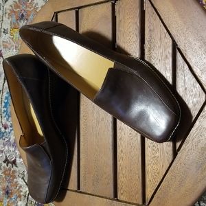 Rockport 9.5M Brown Leather Wedge Loafer